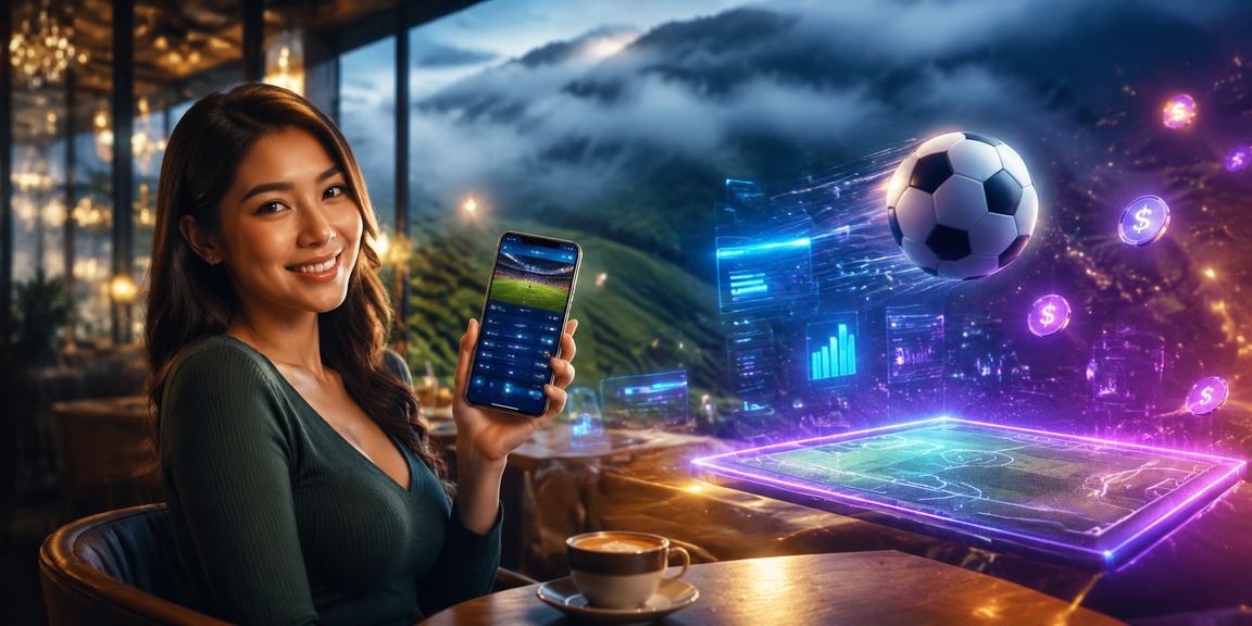 Pengguna Malaysia membuat pertaruhan football melalui aplikasi mudah alih segi44